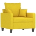 Sillón con taburete tela amarillo claro 60 cm