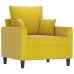 Sillón con taburete terciopelo amarillo 60 cm