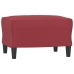 Sillón con taburete cuero sintético rojo tinto 60 cm