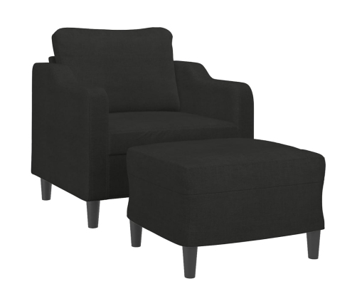 Sillón con taburete tela negro 60 cm