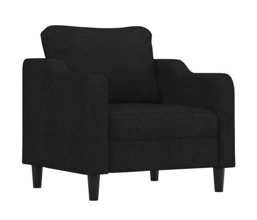 Sillón con taburete tela negro 60 cm