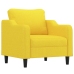 Sillón con taburete tela amarillo claro 60 cm