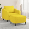 Sillón con taburete tela amarillo claro 60 cm