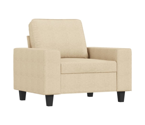Sillón con taburete tela crema 60 cm
