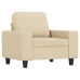 Sillón con taburete tela crema 60 cm
