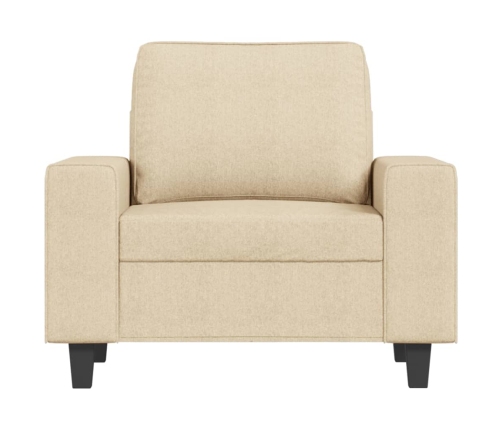 Sillón con taburete tela crema 60 cm