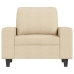 Sillón con taburete tela crema 60 cm