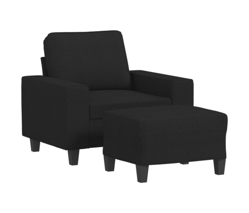 Sillón con taburete tela negro 60 cm