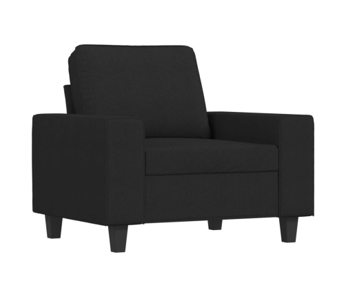 Sillón con taburete tela negro 60 cm