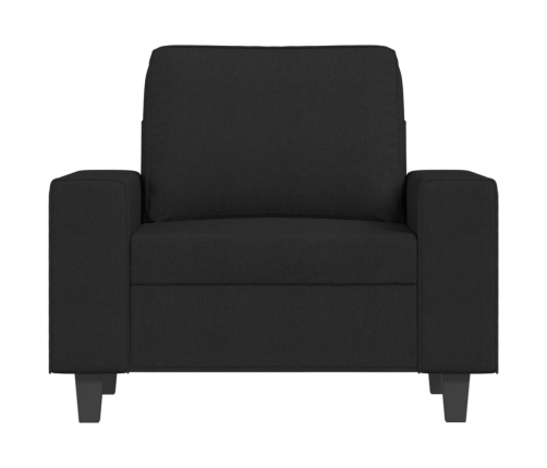 Sillón con taburete tela negro 60 cm