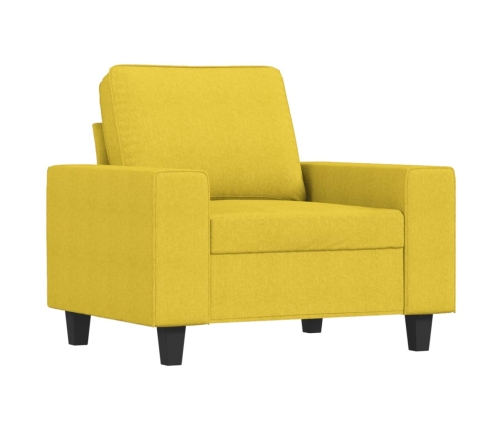 Sillón con taburete tela amarillo claro 60 cm