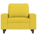 Sillón con taburete tela amarillo claro 60 cm