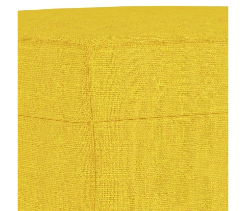 Sillón con taburete tela amarillo claro 60 cm