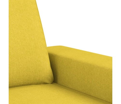 Sillón con taburete tela amarillo claro 60 cm