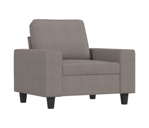 vidaXL Sillón con taburete tela gris taupe 60 cm