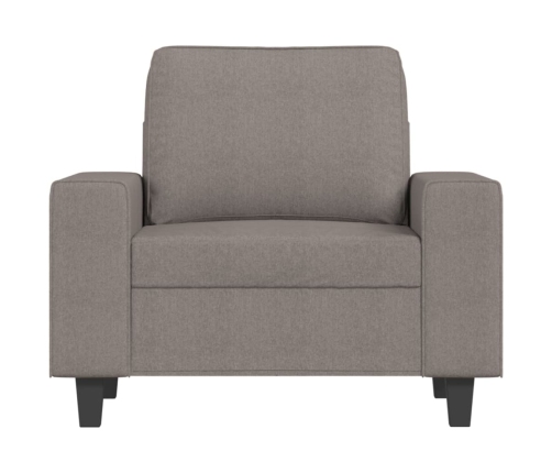 vidaXL Sillón con taburete tela gris taupe 60 cm