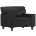 Sillón con taburete cuero sintético negro 60 cm