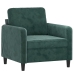 vidaXL Sillón con taburete terciopelo verde oscuro 60 cm