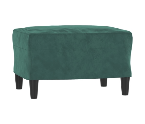 Sillón con taburete terciopelo verde oscuro 60 cm