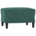 vidaXL Sillón con taburete terciopelo verde oscuro 60 cm