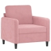 Sillón con taburete terciopelo rosa 60 cm