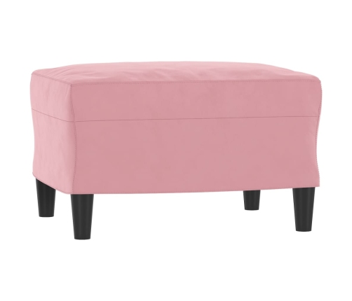 Sillón con taburete terciopelo rosa 60 cm