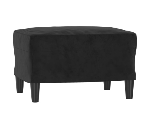 vidaXL Sillón con taburete terciopelo negro 60 cm