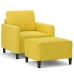 Sillón con taburete terciopelo amarillo 60 cm