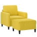 vidaXL Sillón con taburete terciopelo amarillo 60 cm