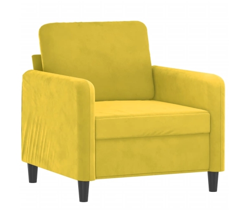 vidaXL Sillón con taburete terciopelo amarillo 60 cm