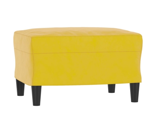 vidaXL Sillón con taburete terciopelo amarillo 60 cm