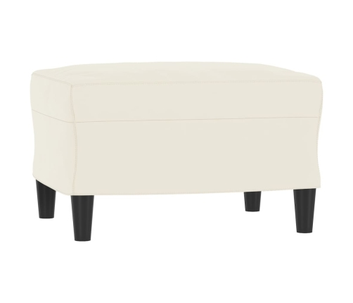 vidaXL Sillón con taburete terciopelo crema 60 cm