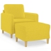 Sillón con taburete tela amarillo claro 60 cm