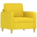 Sillón con taburete tela amarillo claro 60 cm