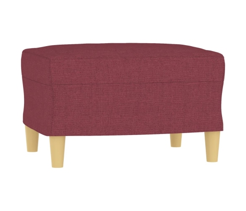 vidaXL Sillón con taburete tela rojo tinto 60 cm