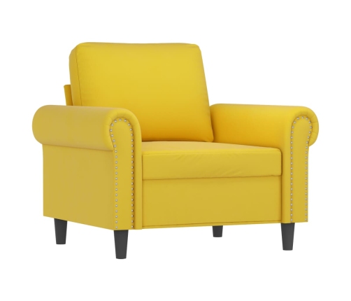 Sillón con taburete terciopelo amarillo 60 cm