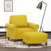 Sillón con taburete terciopelo amarillo 60 cm