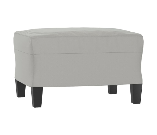 Sillón con taburete tela de microfibra gris claro 60 cm