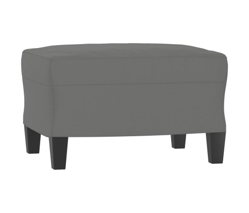 Sillón con taburete tela de microfibra gris oscuro 60 cm