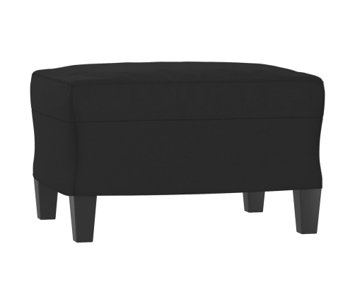 Sillón con taburete tela de microfibra negro 60 cm