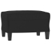 Sillón con taburete tela de microfibra negro 60 cm