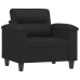 vidaXL Sillón con taburete cuero sintético negro 60 cm