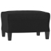 vidaXL Sillón con taburete cuero sintético negro 60 cm