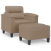 vidaXL Sillón con taburete cuero sintético color capuchino 60 cm