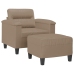 vidaXL Sillón con taburete cuero sintético color capuchino 60 cm