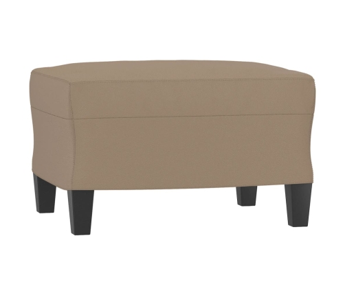 vidaXL Sillón con taburete cuero sintético color capuchino 60 cm