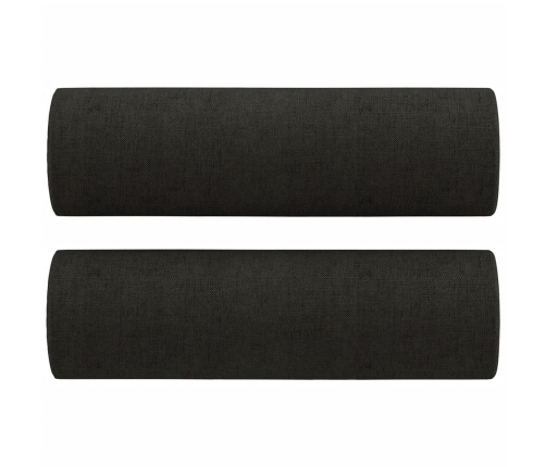Juego de sofás con cojines 3 piezas tela negro