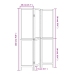 Biombo separador de 3 paneles madera maciza Paulownia blanco