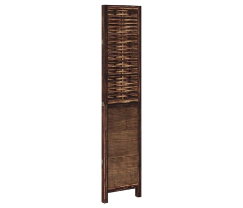 Biombo separador de 3 paneles madera paulownia marrón oscuro