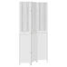 Biombo separador de 3 paneles madera maciza Paulownia blanco